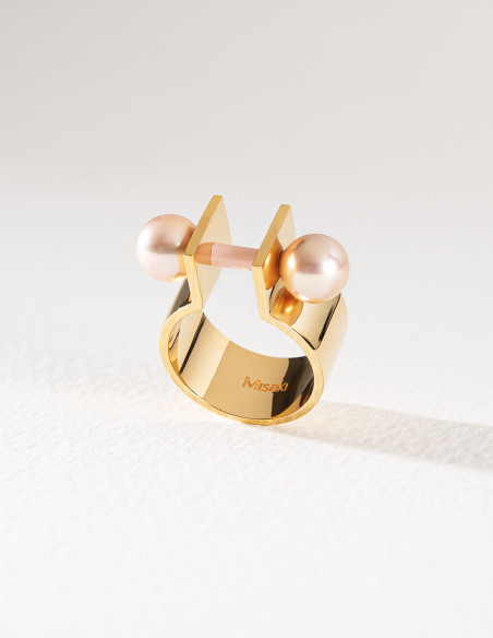 Wide BELL ring Bijoux perle Misaki Monaco