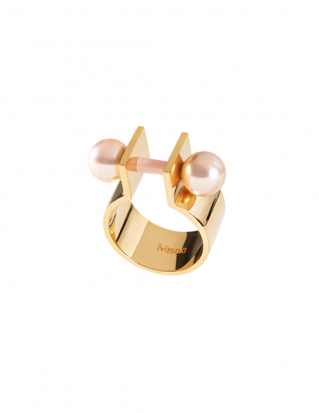 Wide BELL ring Bijoux perle Misaki Monaco