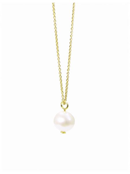 Pendant No 2 Pearl Color White Plating 18k Gold Plated